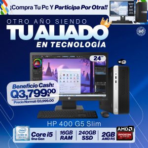 HP 400 G6 Intel Ci5 9na Gen. 16GB RAM DDR4, 240GB SSD, 2GB Video AMD, Monitor 24"