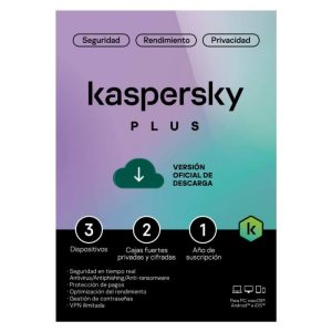 Antivirus Kaspersky Plus 3 Dispositivos 1 año